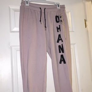 Light pink lilo and stich sweatpants